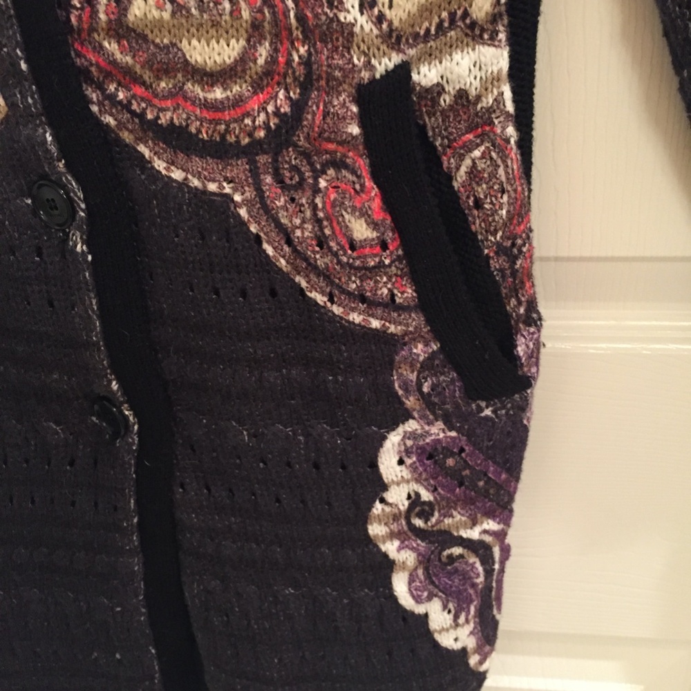 ETRO Sweater Jacket long sleeve w/ buttons, size 44 made in Italy - Picture 5 of 8